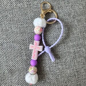 Purple and Gold Kids Keychain Accessory